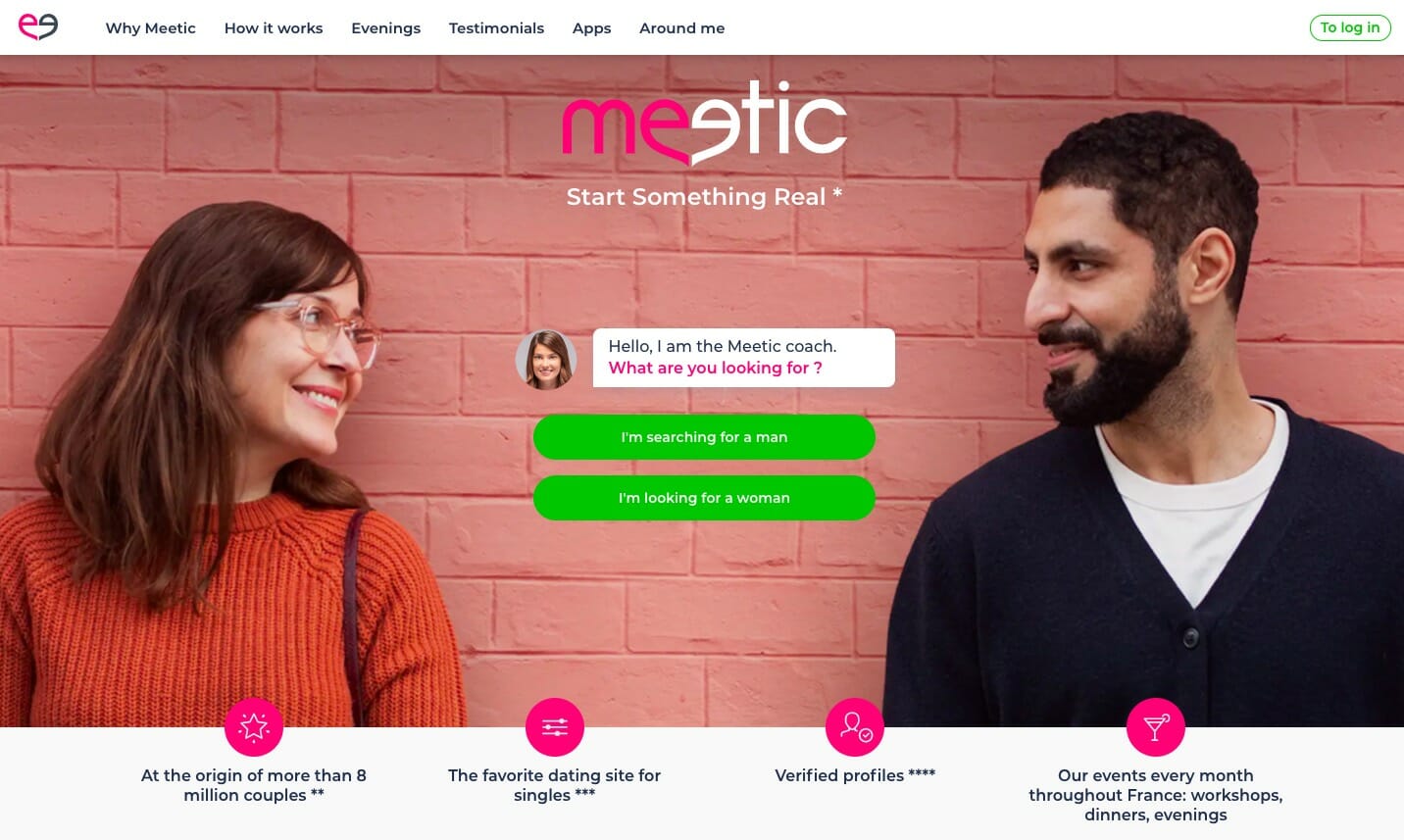 Meetic main page