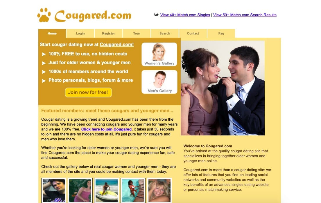 Cougared main page